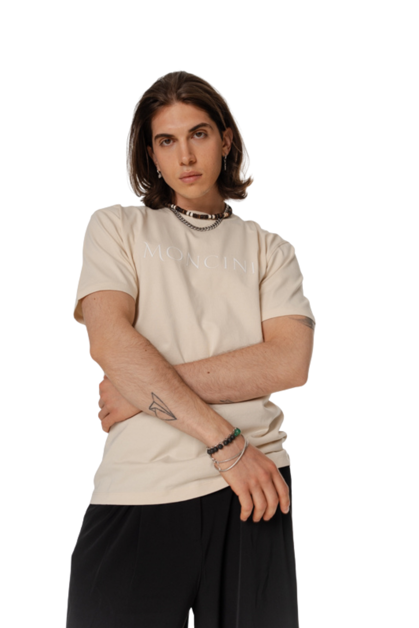 Herren T-Shirt aus Baumwolljersey mit Moncini 3D-Transferdruck