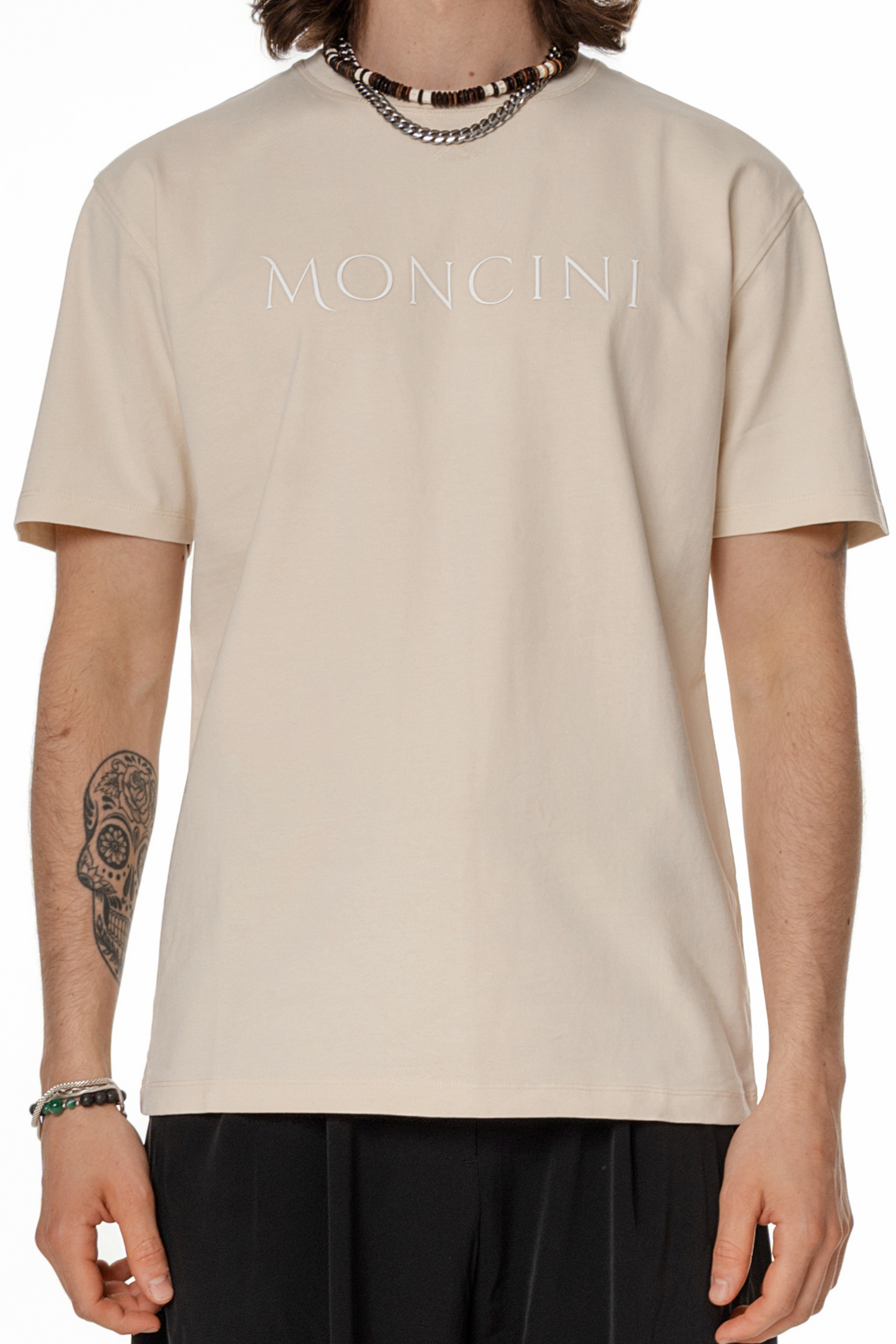 Herren T-Shirt aus Baumwolljersey mit Moncini 3D-Transferdruck